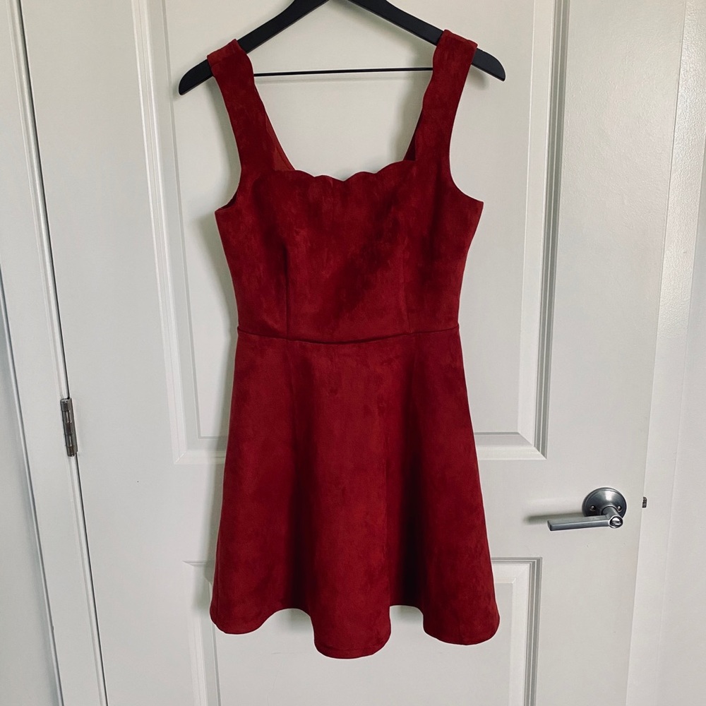 NWT Suede scalloped dress